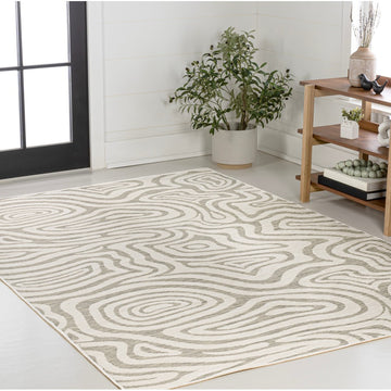 Eryx Modern Bohemian Abstract Organic Reversible Machine-Washable Indoor/Outdoor Area Rug